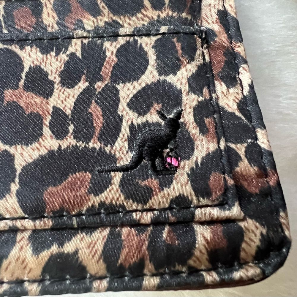 Pouchee Thin Wallet Leopard Print Satin Purse - image 3